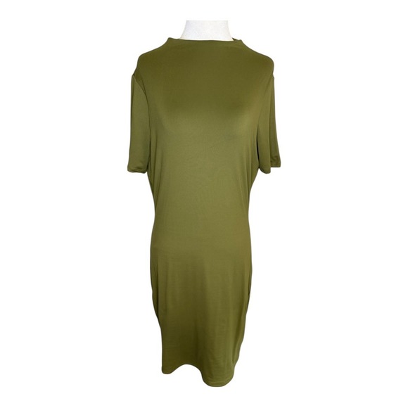 NEW Naked Wardrobe Olive Green T-Shirt Dress Bodycon‎ Casual Comfy Size 1X - Picture 1 of 7